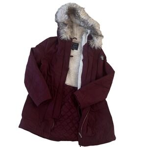American Eagle Outfitters Parka Field Jacket Faux Fur Hood Women's Large Sherpa